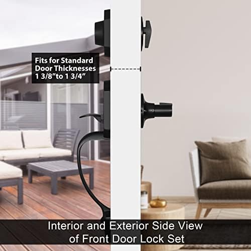 Haidms Matte Black Door Handle Set