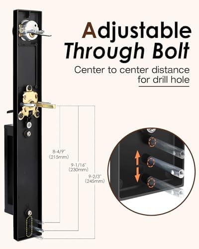 Modern Matte Black Front Door Handle Set with Deadbolt
