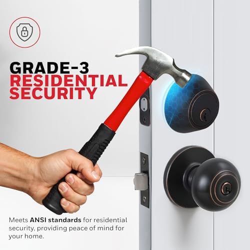 Secure Front Door with Honeywell Door Knobs Deadbolt Set