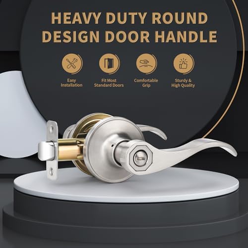 Gaurqiah Wave Style Privacy Door Handle with Keyless Lever