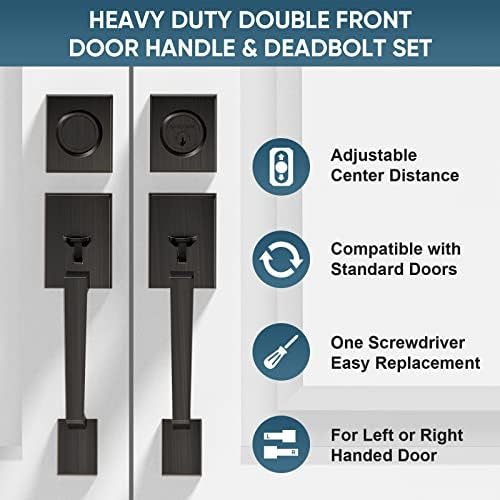 T ICONN Double Front Door Handle Set