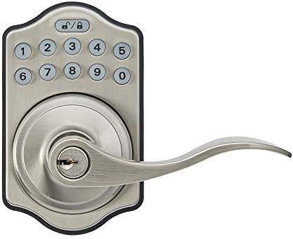 Lock Effortlessly with SATIN Nickel Door Lock and Keypad Entry