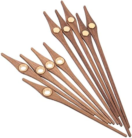 Sturdy DIY Wall Clock Parts 5 Set Walnut Wood and Copper Clock Mechanisms