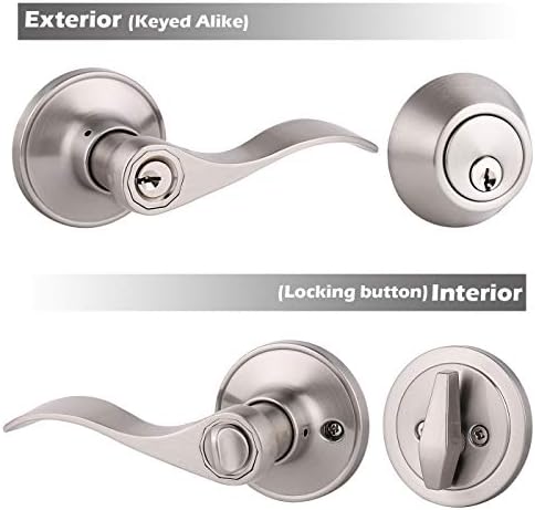 Gobrico Satin Nickel Door Lever Set