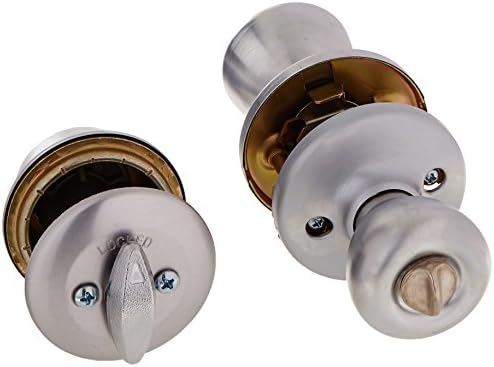 Kwikset Tylo Knob Deadbolt Combo - SATIN Chrome with Smart Key System