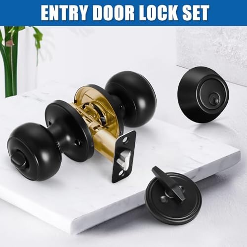 Secure and Modern 3-Set Door Knob Deadbolt Combo