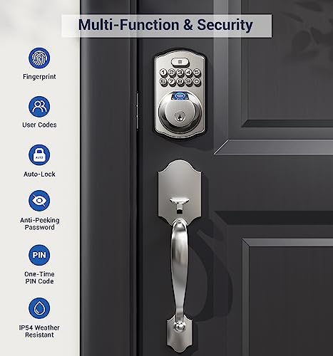 Biometric Smart Lock Fingerprint Unlock Multi-Family Security Front Door Lock