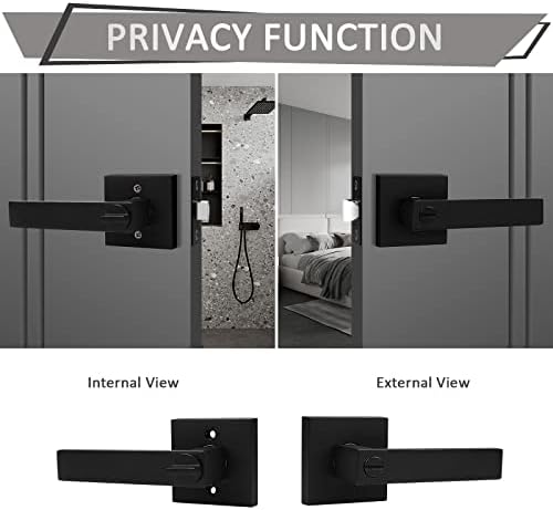 Privacy Door Lock Caps for Bedroom Bathroom with Black Finish