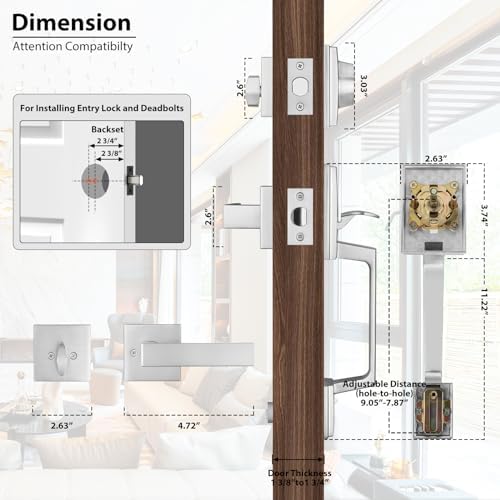 Haidms Front Door Handle Set