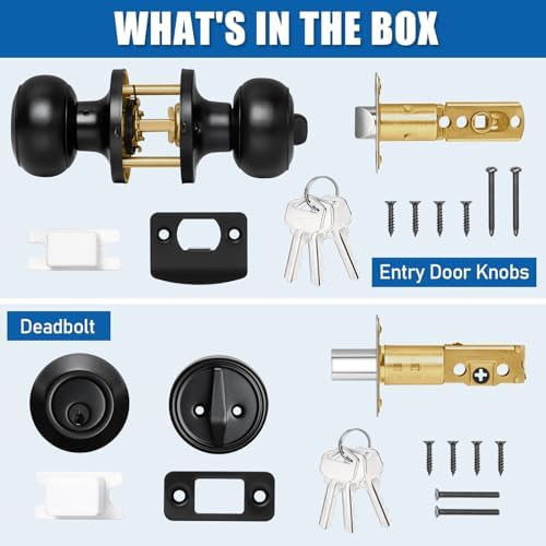 Secure and Modern 3-Set Door Knob Deadbolt Combo