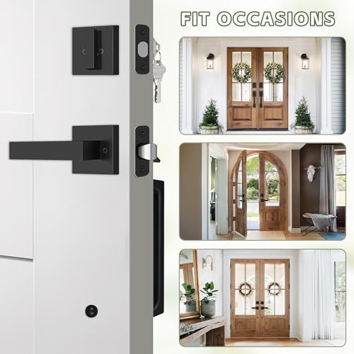 Secure your home with a double front door lock in matte black
