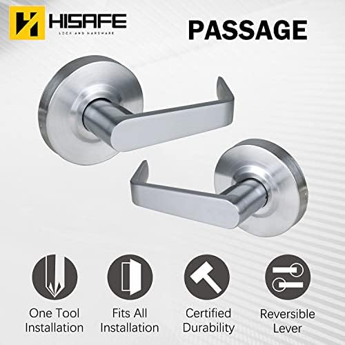 HISAFE Heavy Duty Commercial Passage Door Lever