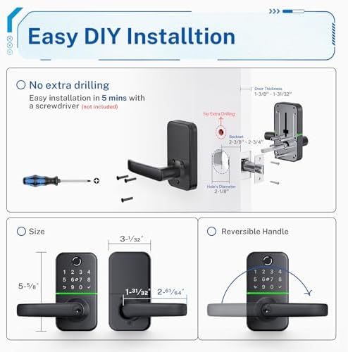 KUCACCI Smart Door Lock with Keypad Code