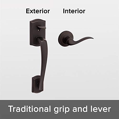 Kwikset Prescott Front Door Handle Set with Microban Protection