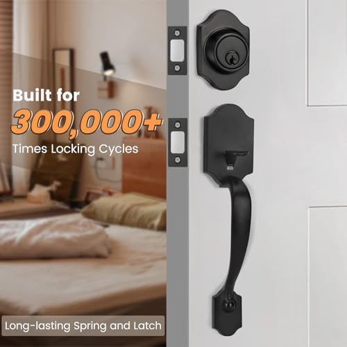 Secure Front Door Handle Set for Exterior Doors