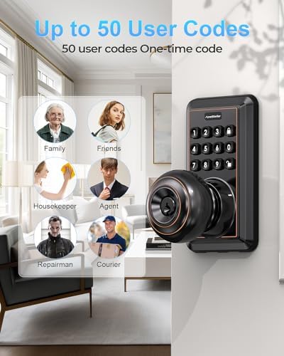 Keyless Door Knob with Keypad Secure and Easy to Install