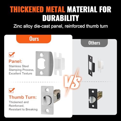 VEVOR Front Door Handle Set with Satin Nickel Hardware