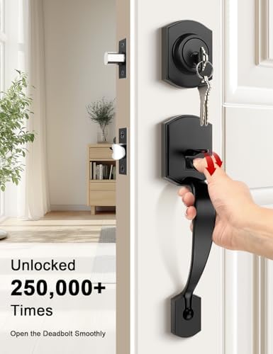 Tinewa Front Door Handle Set with Deadbolt Replacement