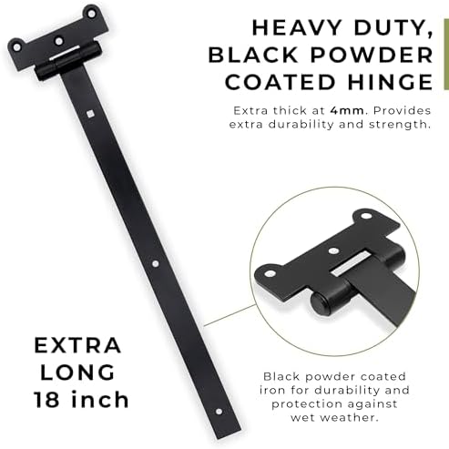 DIYWorld 18-Inch Black Door Hinges