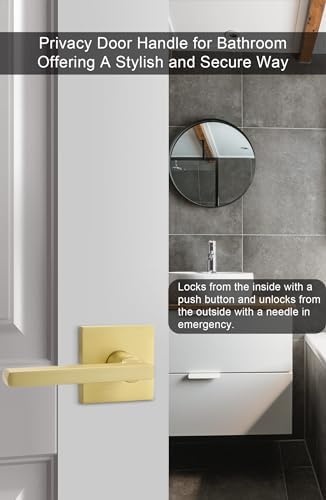 GoldenWarm Best Quality Gold Interior Door Handle with Privacy