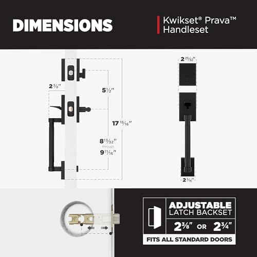 Kwikset Prava Front Door Lock Set with SmartKey Matte Black