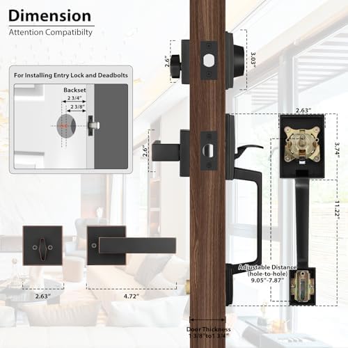 Haidms Oil-Rubbed Bronze Front Door Set