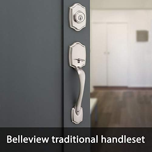 Kwikset Belleview Entry Knob and Door Deadbolt Set with Smart Key Replacement