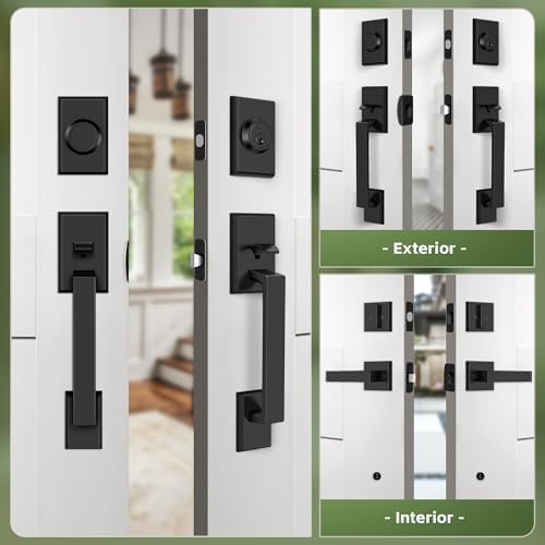 Secure your home with a double front door lock in matte black