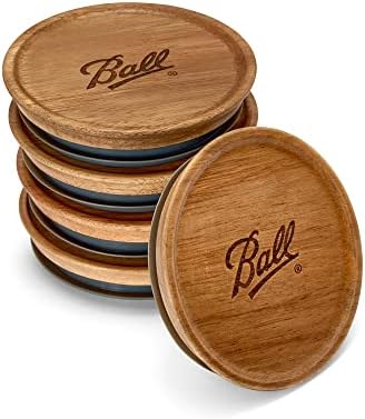 BPA-Free Acacia Wood Jar Lids - 5 Pack