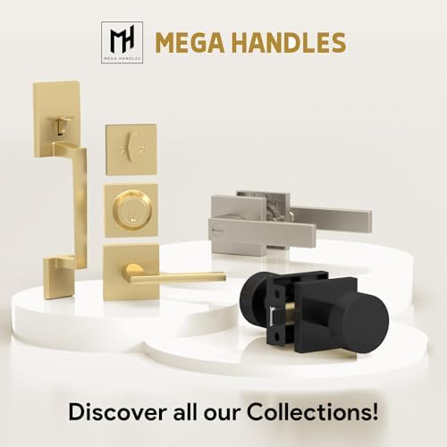 TOBELLE Modern Entry Door Handleset in Satin Brass Finish