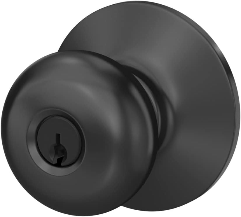 Reliable Schlage Door Knob - Keyed Entry Lock Matte Black
