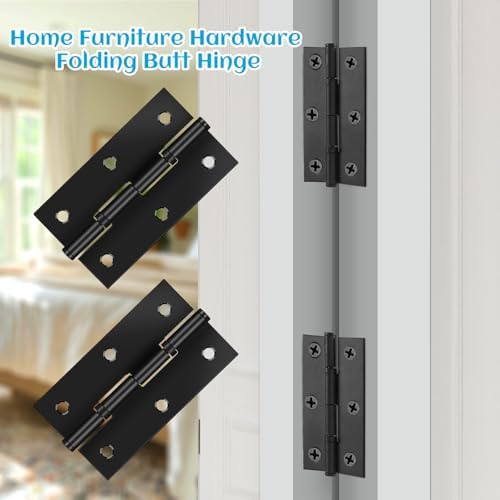 4 Pack Black Door Hinges with Matte Finish