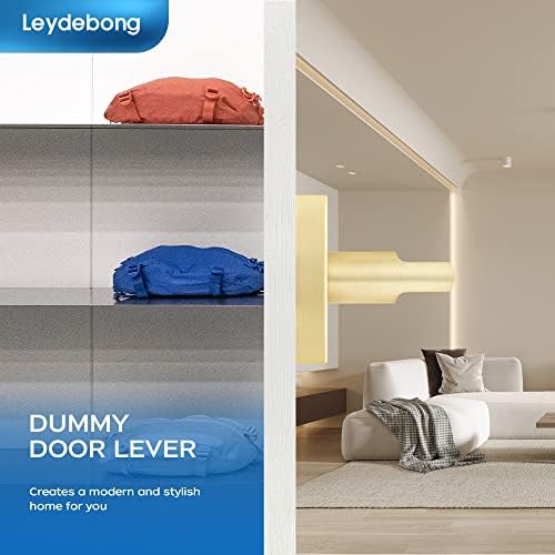 10-Piece Set of Leydebong Dummy Door Handles in Satin Brass