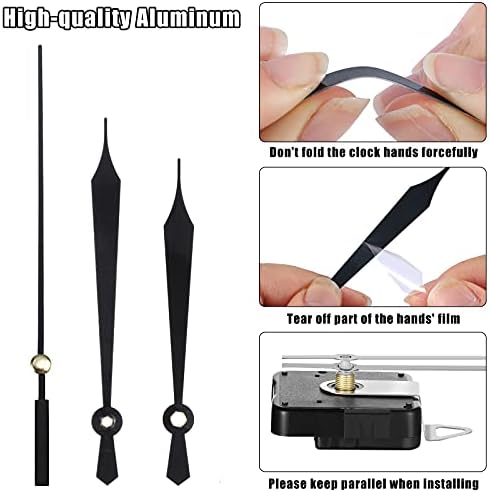 10 Stylish Black Clock Hands for Repair Aluminum Parts DIY Replacement