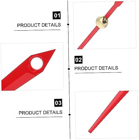 BESTYASH Red 10-Pointer Clock Mute Replacement Hands