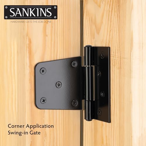 Durable 3-12 Gate Hinges Black Iron for Wooden Fences