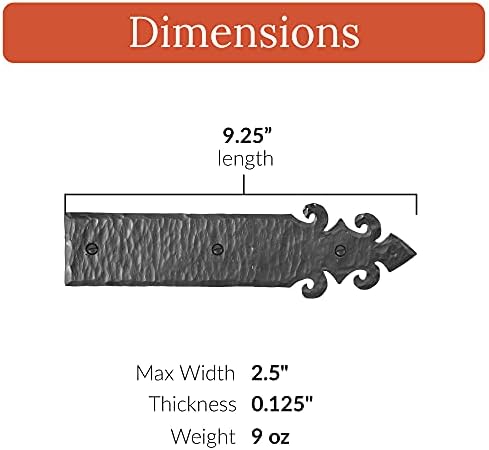 Rustic Black Faux Strap Hinges for Farmhouse Doors