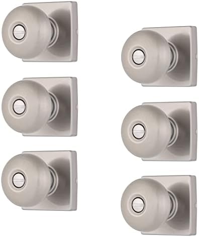 Brinks 6-Pack Satin Nickel Modern Door Knob Set