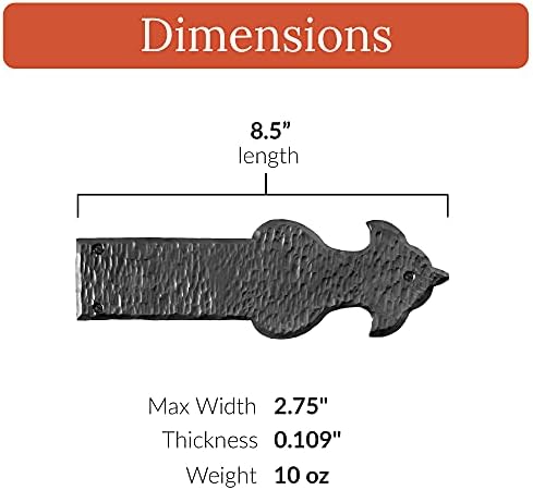 2-Pack Rustic Black Faux Strap Hinges for Farmhouse Barn Doors