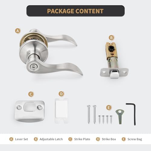 Gaurqiah Wave Style Privacy Door Handle with Keyless Lever