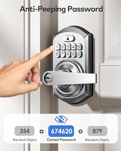 Keyless Entry Door Keypad Front Door Lock with Handle