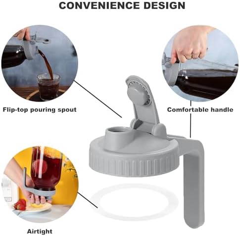 Leak-Proof Mason Jar Pour Spout Lid2-Piece Set