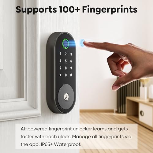 Sifely Smart Lock with Fingerprint Entry Black