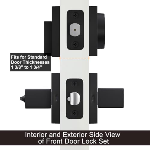 Haidms 2-Piece Black Exterior Door Lock Set