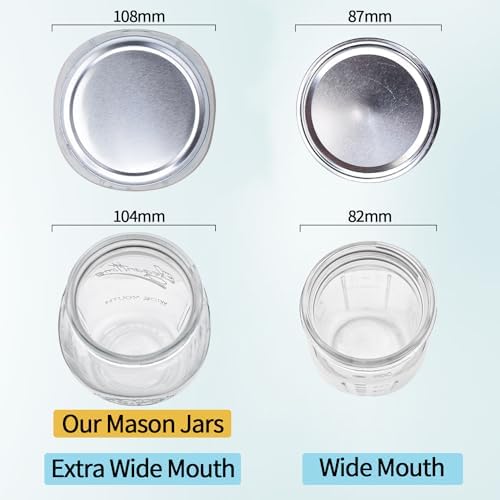 Perfect Canning Storage Preserve with ElegantTime 128 oz Mason Jars