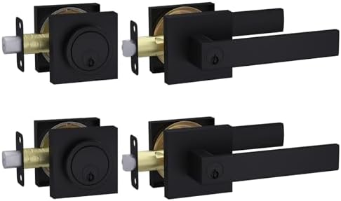 Haidms 2-Piece Black Exterior Door Lock Set
