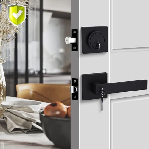 Haidms 2-Piece Black Exterior Door Lock Set