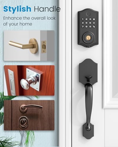 Leecici Smart Door Lock Set - Front Door with Keyless Entry Black