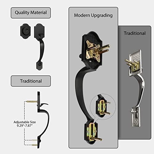 Haidms Matte Black Door Handle Set