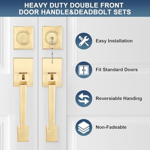 Haidms Gold Door Lock Set Durable Secure